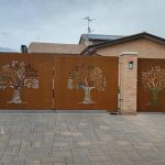 Cancello Mod. Atene ruggine con cancello pedonale
